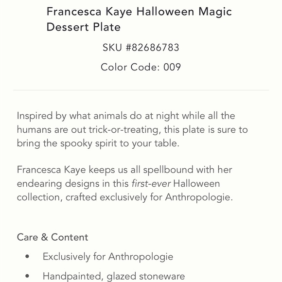 Francesca Kay Halloween Desert Plate - Picture 4 of 8
